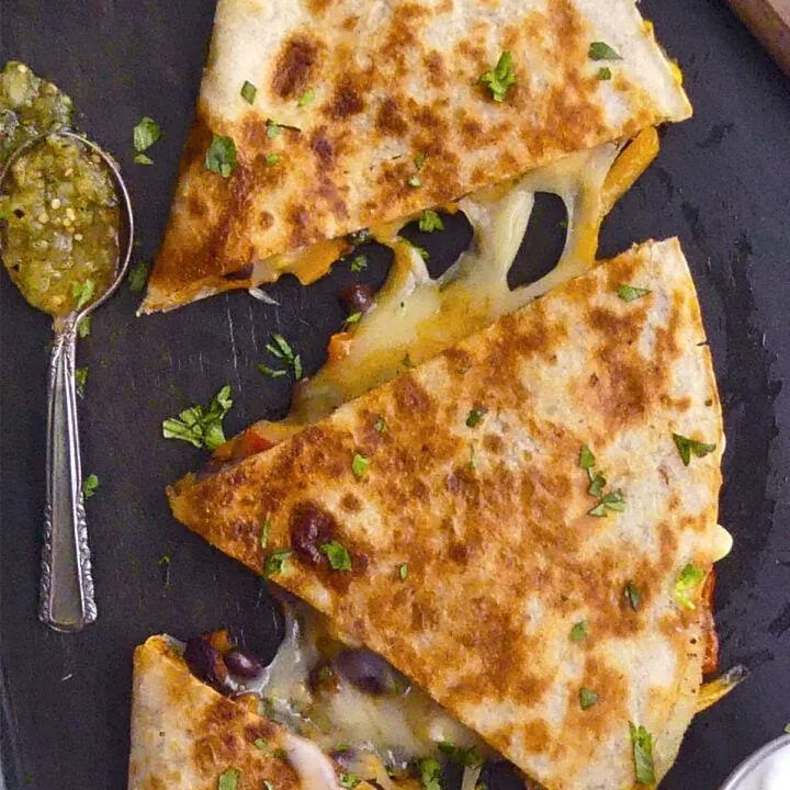 Cheese Quesadilla with Black Beans and Corn